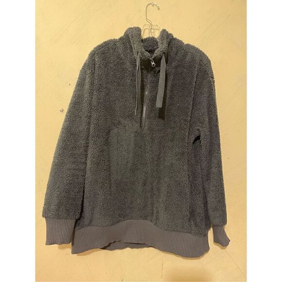 Member’s Mark Cozy Sherpa Fleece Black Pullover Sweater jacket Women’s Sz L - Picture 1 of 6